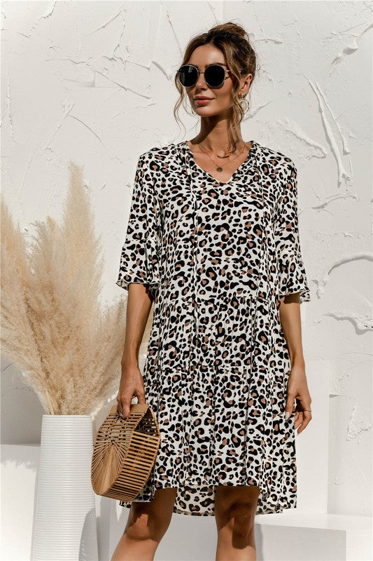 Tiered short sleeve dress - Faylinn & Co