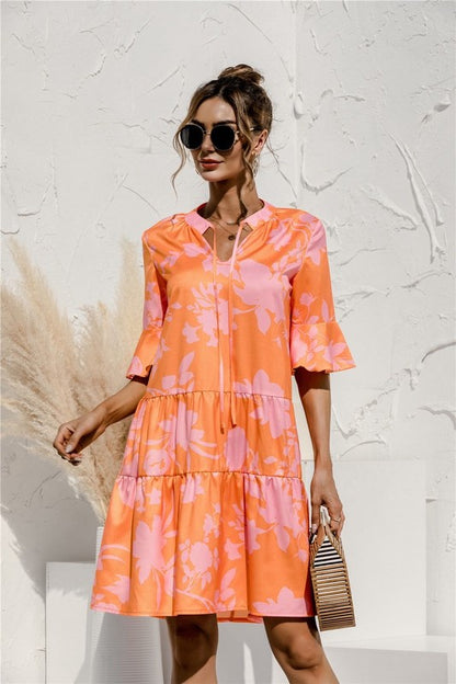 Tiered short sleeve dress - Faylinn & Co