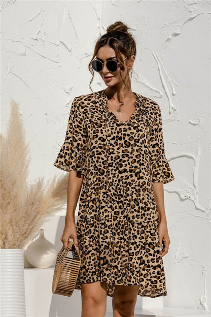 Tiered short sleeve dress - Faylinn & Co