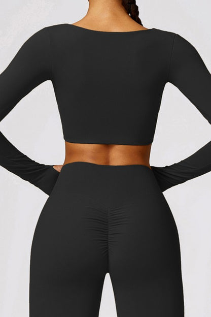 Quick-drying tight-fitting long-sleeved yoga bra - Faylinn & Co