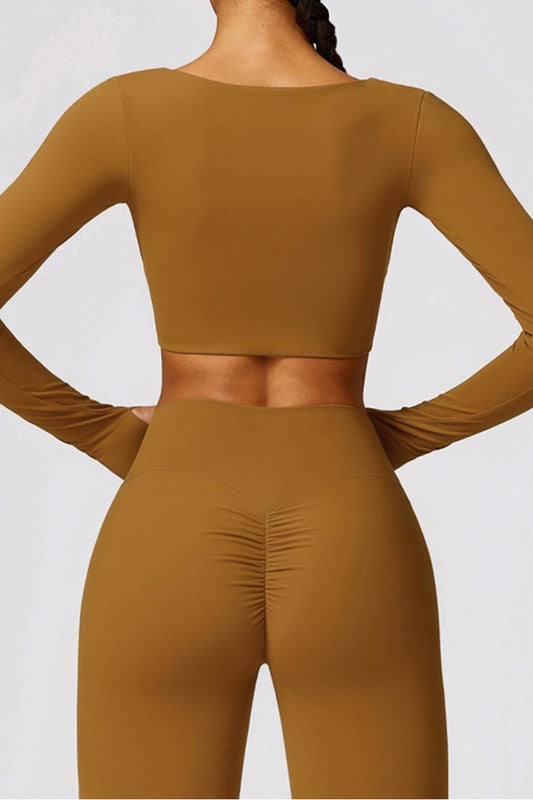 Quick-drying tight-fitting long-sleeved yoga bra - Faylinn & Co