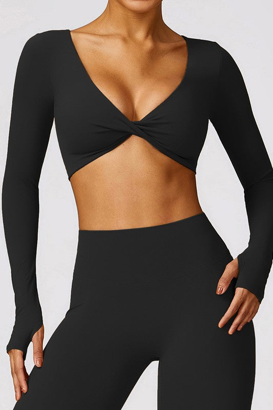 Quick-drying tight-fitting long-sleeved yoga bra - Faylinn & Co