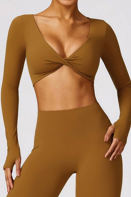 Quick-drying tight-fitting long-sleeved yoga bra - Faylinn & Co