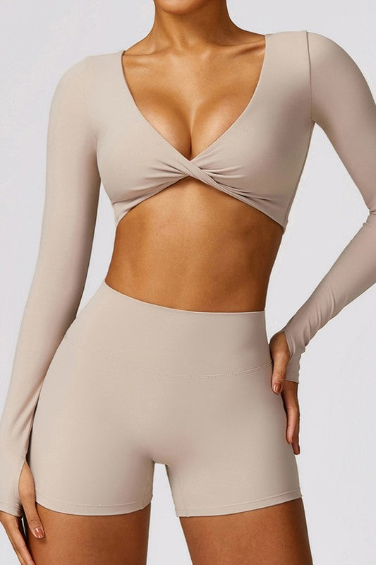 Quick-drying tight-fitting long-sleeved yoga bra - Faylinn & Co