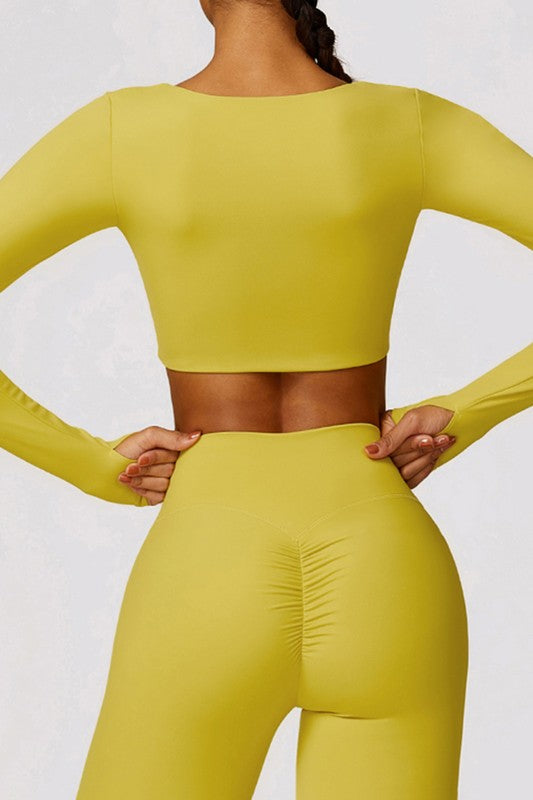 Quick-drying tight-fitting long-sleeved yoga bra - Faylinn & Co