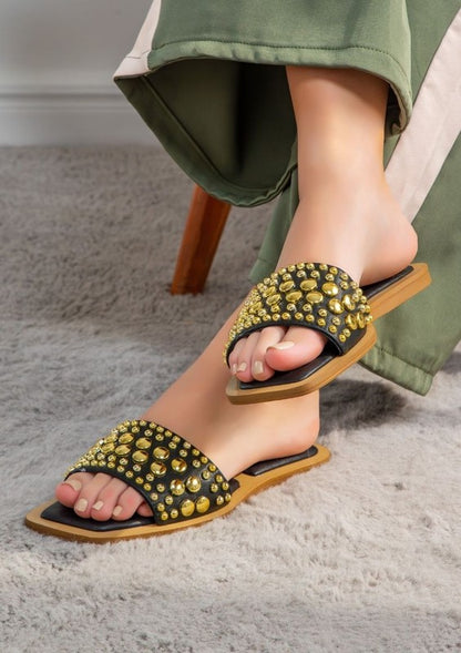 GIA SUMMER SANDALS WITH STUDS - FLATS - Faylinn & Co