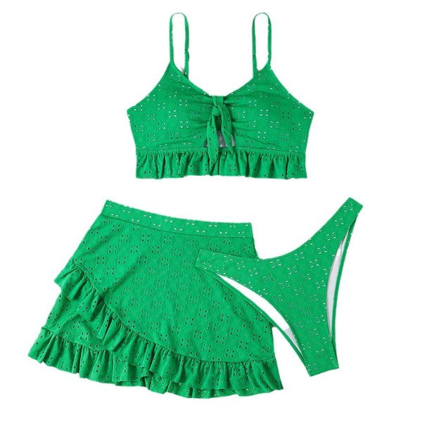 3 piece swimsuit and cover up set - Faylinn & Co