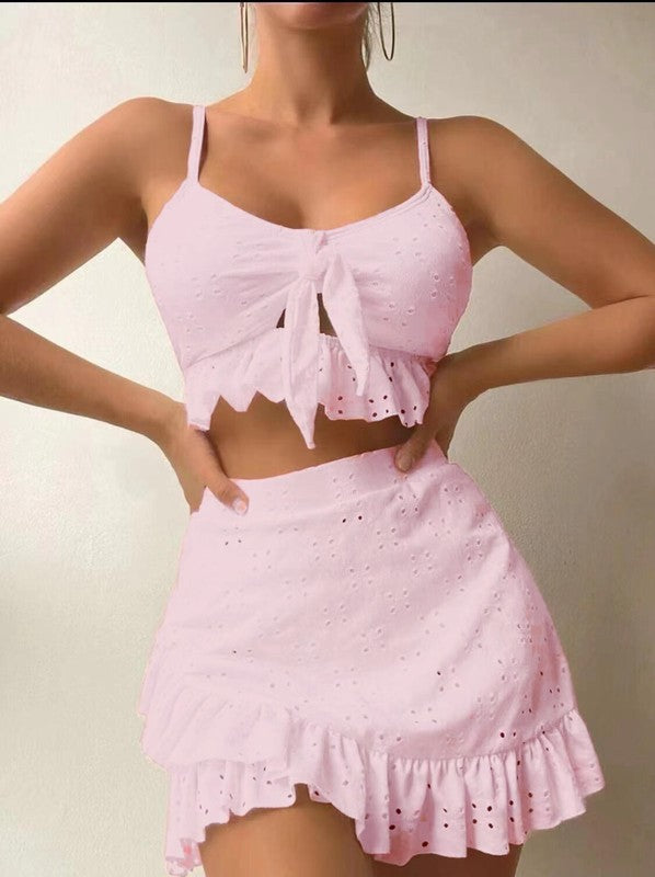 3 piece swimsuit and cover up set - Faylinn & Co