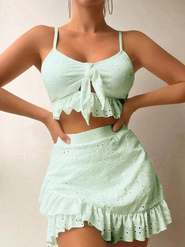 3 piece swimsuit and cover up set - Faylinn & Co