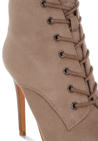Agmati Lace Up Stiletto Boots - Faylinn & Co