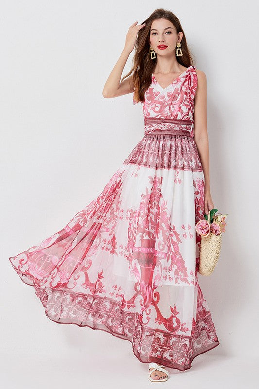 WOMEN FASHION CHIFFON MAXI DRESS - Faylinn & Co
