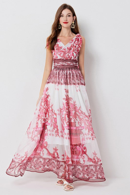 WOMEN FASHION CHIFFON MAXI DRESS - Faylinn & Co