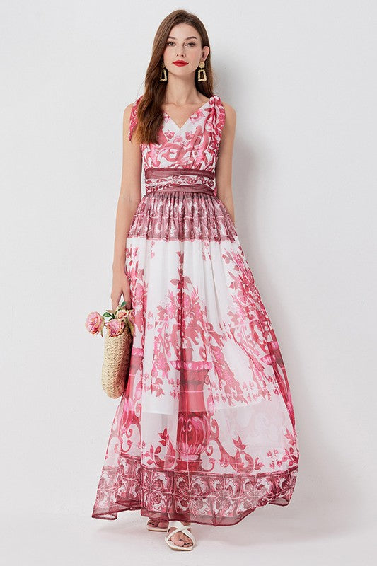WOMEN FASHION CHIFFON MAXI DRESS - Faylinn & Co