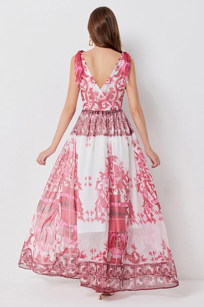 WOMEN FASHION CHIFFON MAXI DRESS - Faylinn & Co