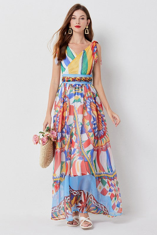 WOMEN FASHION CHIFFON MAXI DRESS - Faylinn & Co