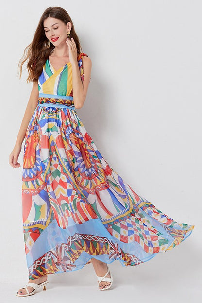 WOMEN FASHION CHIFFON MAXI DRESS - Faylinn & Co