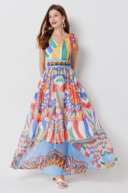 WOMEN FASHION CHIFFON MAXI DRESS - Faylinn & Co