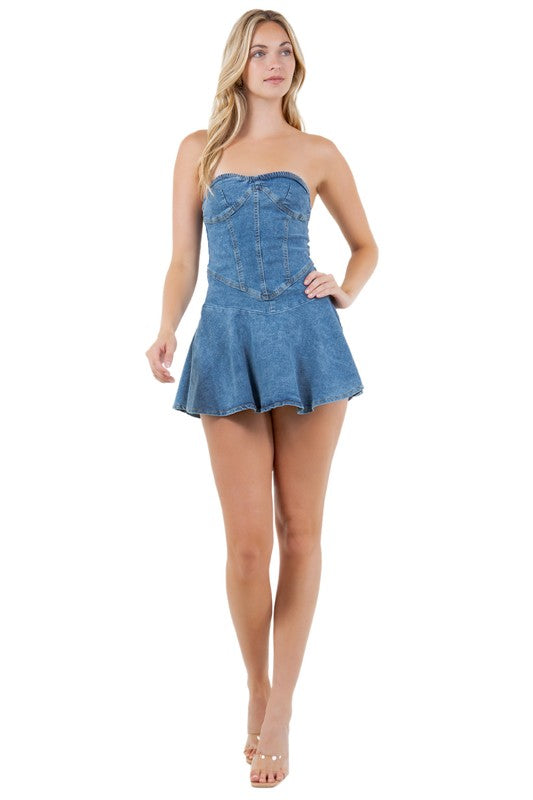 WOMEN FASHION DENIM DRESS - Faylinn & Co