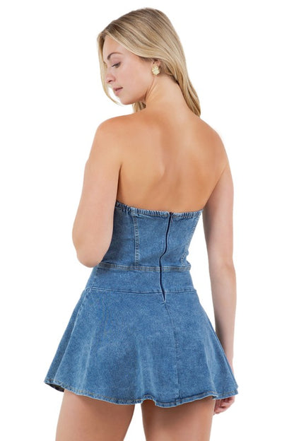 WOMEN FASHION DENIM DRESS - Faylinn & Co