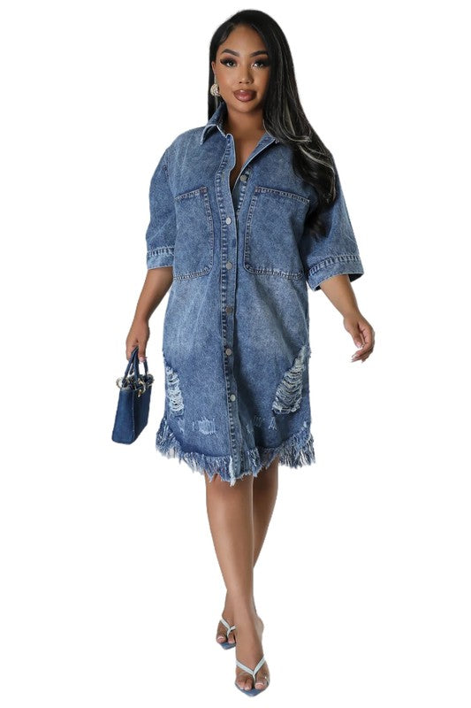 WOMEN FASHION DENIM DRESSES - Faylinn & Co