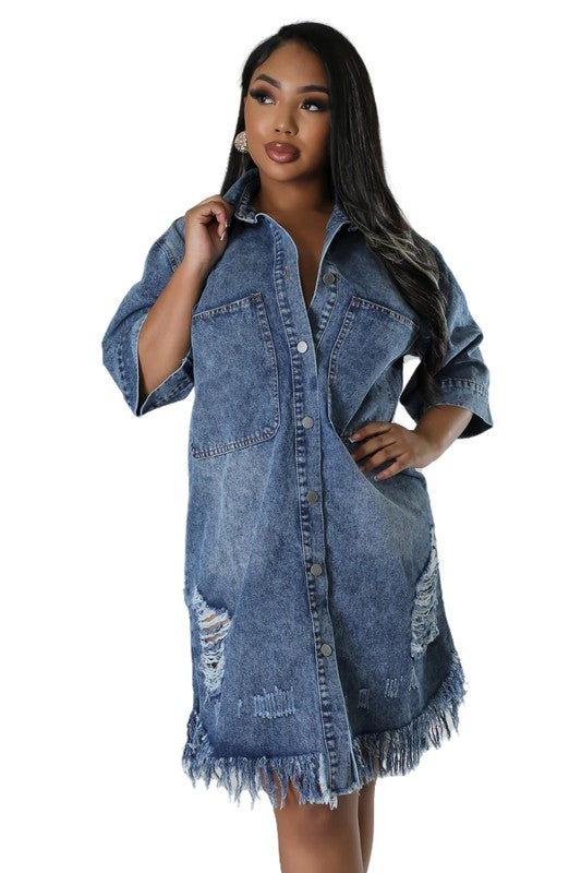 WOMEN FASHION DENIM DRESSES - Faylinn & Co