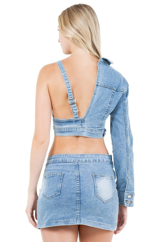 FASHION DENIM TWO PIECE SET - Faylinn & Co