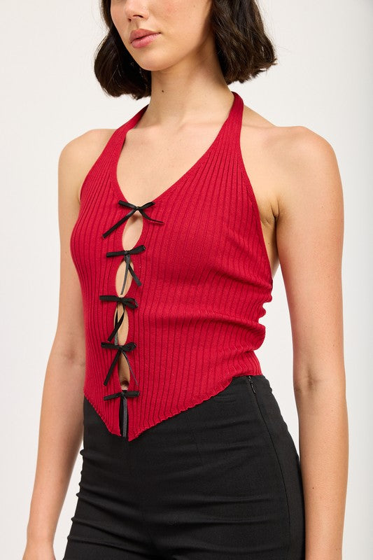 HALTER NECK TO WITH BOW DETAILS - Faylinn & Co