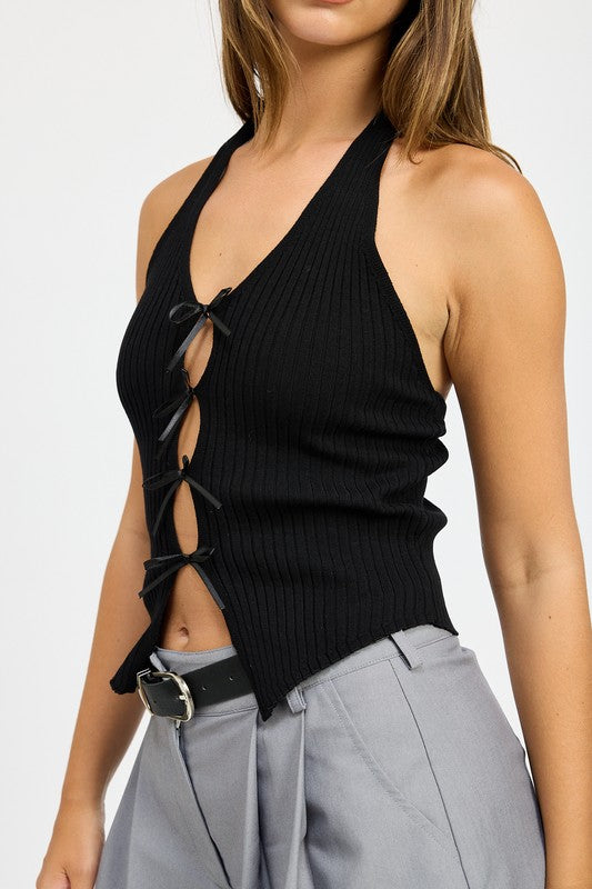 HALTER NECK TO WITH BOW DETAILS - Faylinn & Co