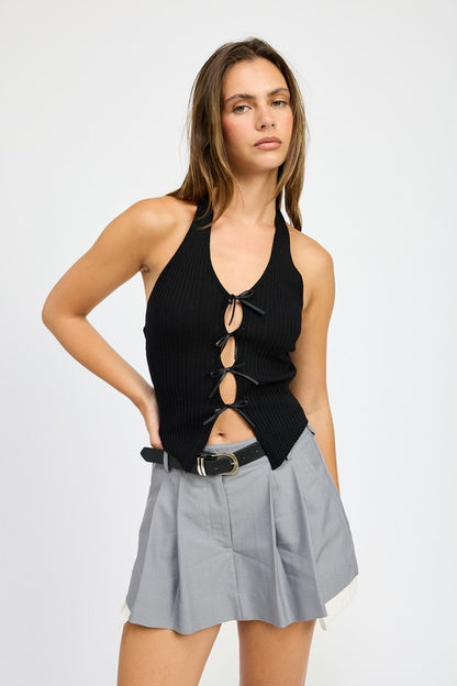 HALTER NECK TO WITH BOW DETAILS - Faylinn & Co