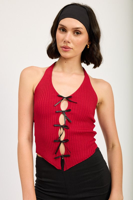 HALTER NECK TO WITH BOW DETAILS - Faylinn & Co