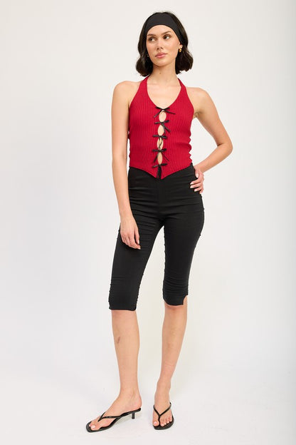 HALTER NECK TO WITH BOW DETAILS - Faylinn & Co