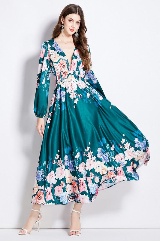 WOMEN FASHION CHIFFON MAXI DRESS - Faylinn & Co