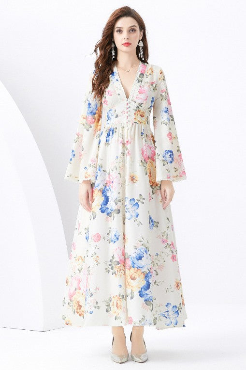 WOMEN FASHION CHIFFON MAXI DRESS - Faylinn & Co