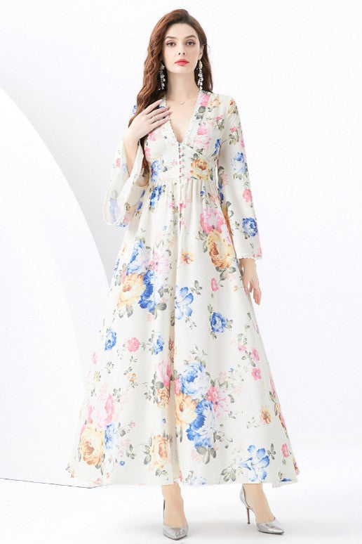 WOMEN FASHION CHIFFON MAXI DRESS - Faylinn & Co