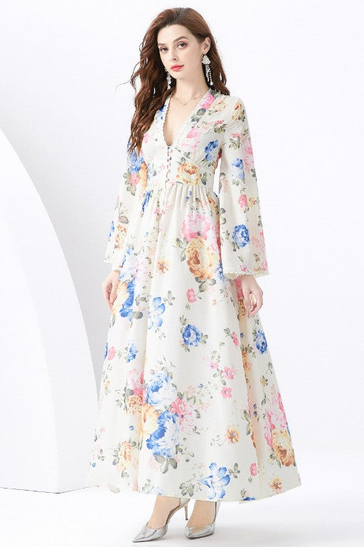 WOMEN FASHION CHIFFON MAXI DRESS - Faylinn & Co