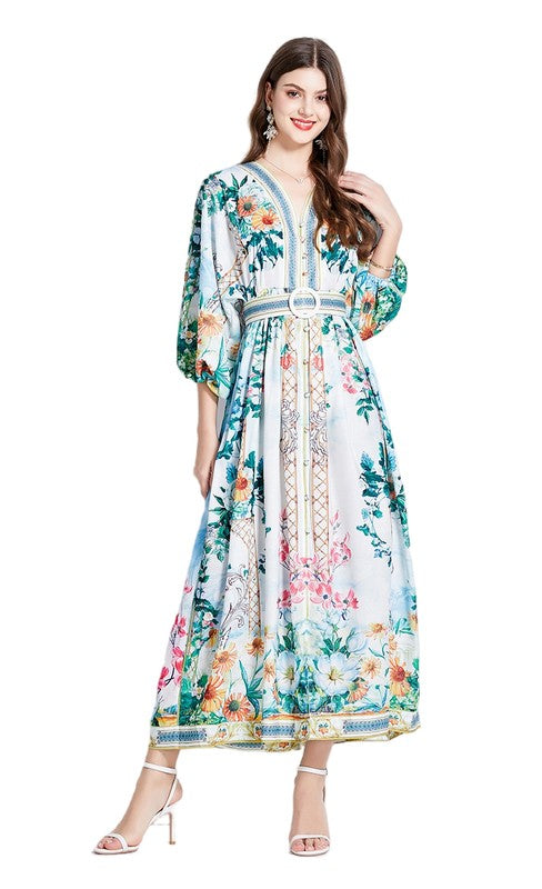 WOMEN FASHION CHIFFON MAXI DRESS - Faylinn & Co