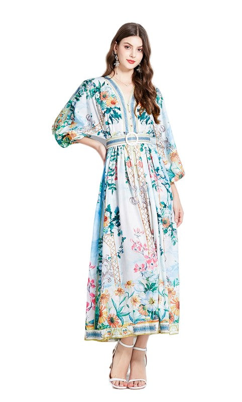 WOMEN FASHION CHIFFON MAXI DRESS - Faylinn & Co