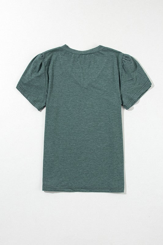 Women Fashion Petal Sleeve V Neck T Shirt - Faylinn & Co