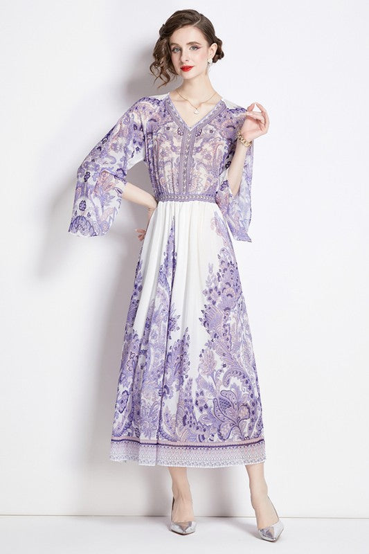 WOMEN FASHION CHIFFON MAXI DRESS - Faylinn & Co