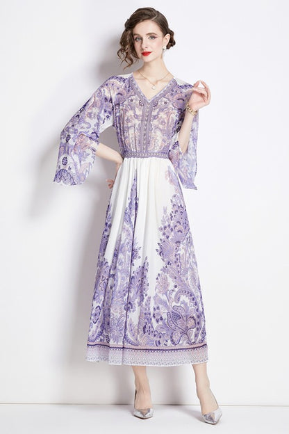 WOMEN FASHION CHIFFON MAXI DRESS - Faylinn & Co