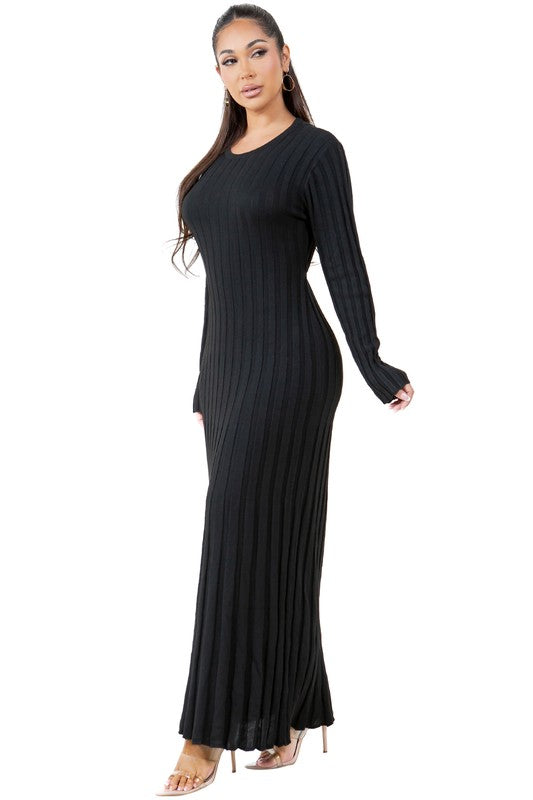 WOMEN FASHION KNITWEAR LONG MAXI DRESS - Faylinn & Co