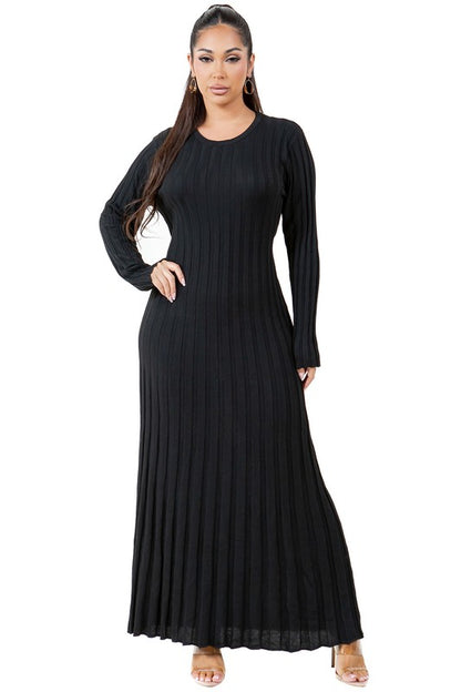 WOMEN FASHION KNITWEAR LONG MAXI DRESS - Faylinn & Co