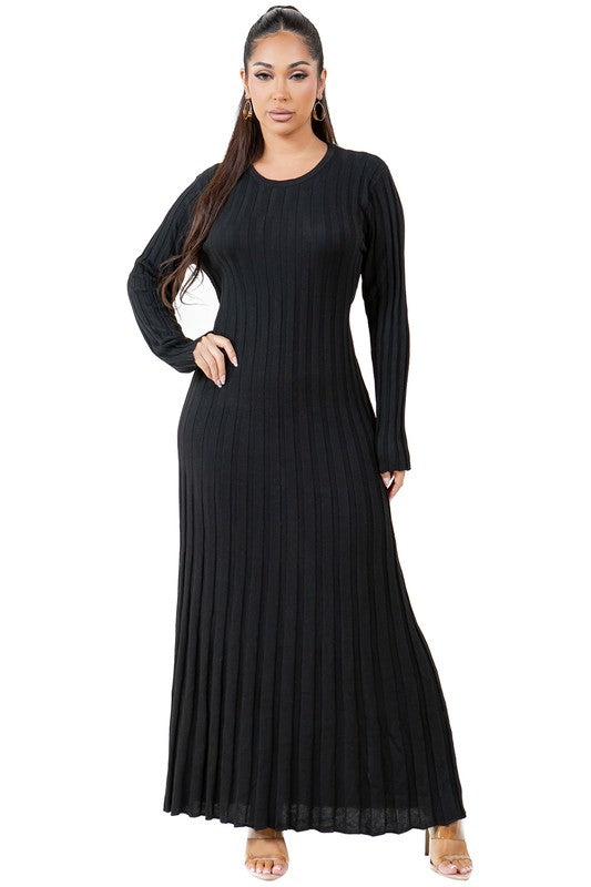 WOMEN FASHION KNITWEAR LONG MAXI DRESS - Faylinn & Co