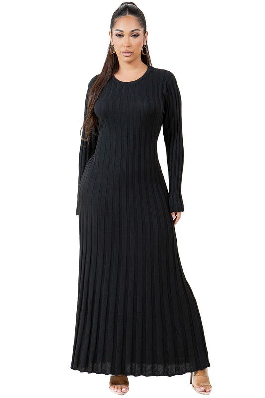 WOMEN FASHION KNITWEAR LONG MAXI DRESS - Faylinn & Co