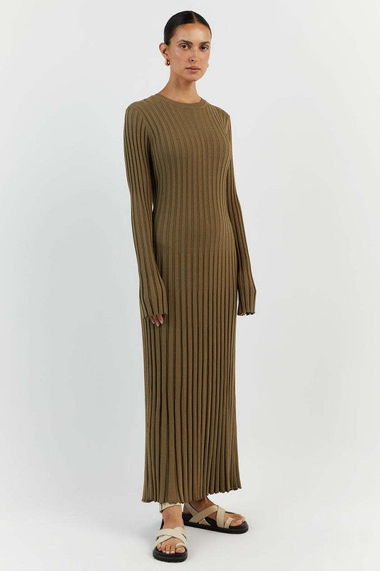 WOMEN FASHION KNITWEAR LONG MAXI DRESS - Faylinn & Co