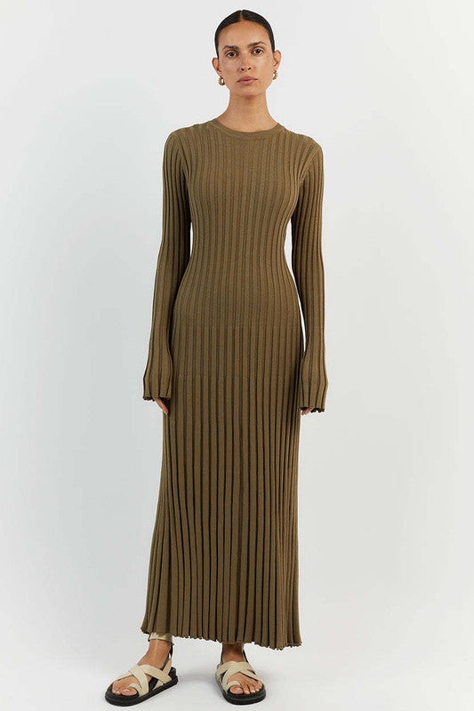 WOMEN FASHION KNITWEAR LONG MAXI DRESS - Faylinn & Co