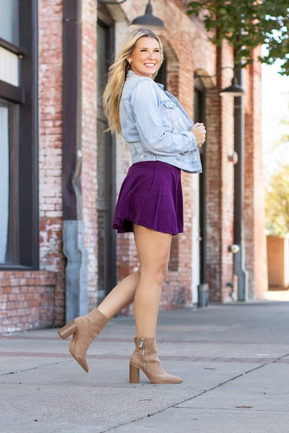 The Bailey Purple Skort - Faylinn & Co