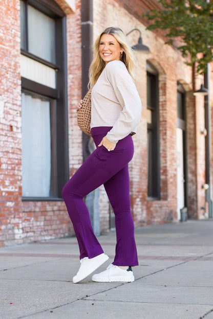 The Reese Purple Flare Leggings - Faylinn & Co