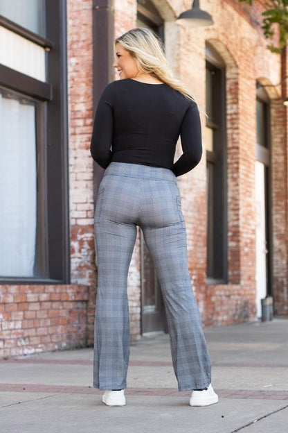 The Felicity Plaid Bootcut Leggings - Faylinn & Co