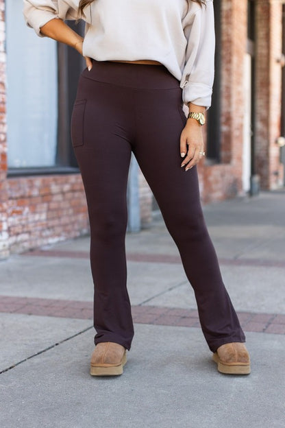 The Brandy Brown Flare with Pockets - Faylinn & Co